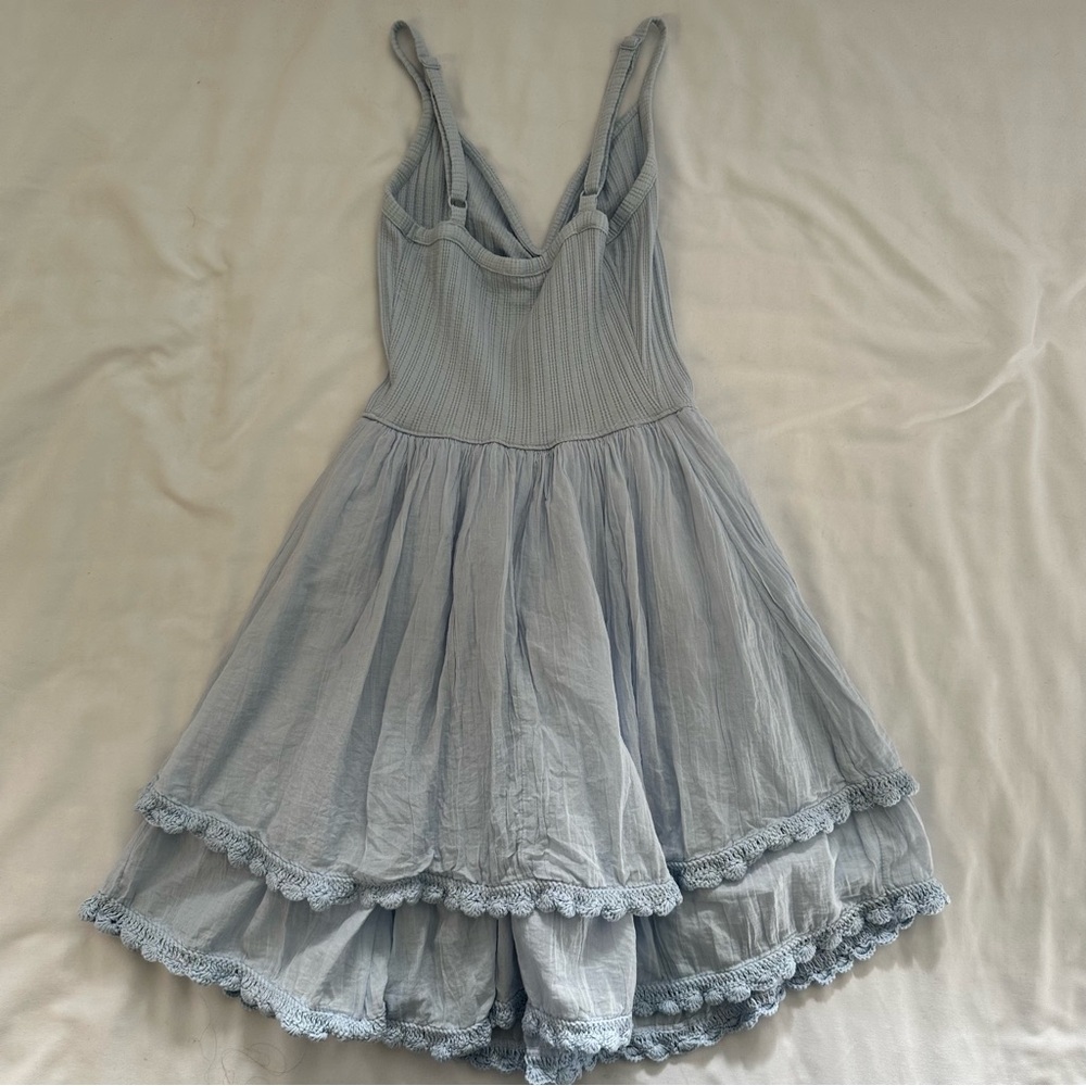 NEW Aerie Soft Blue Textured Mini Dress size XS
